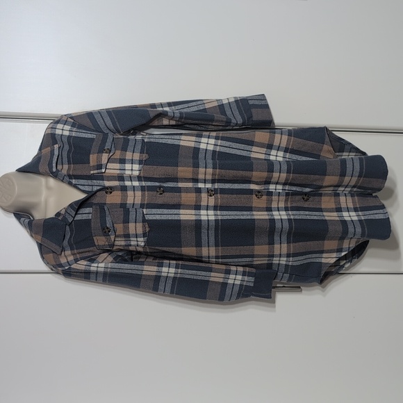 Happily Grey S Blue Plaid Oversized Long Flannel Shacket - Picture 1 of 8